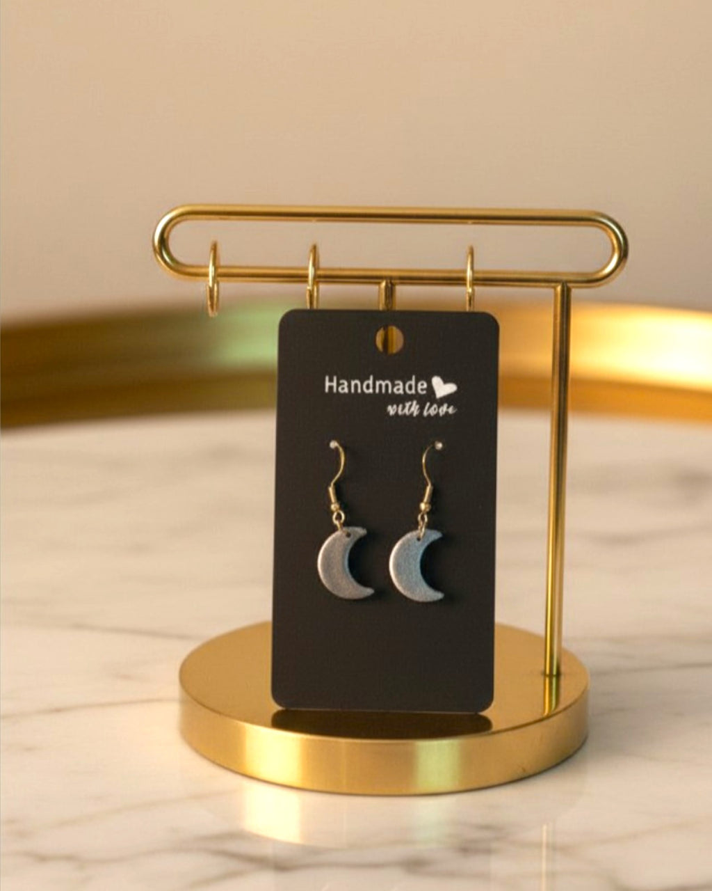 Gold Celestial Moon Earrings - Crescent Moon Drop Earrings