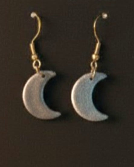 Gold Celestial Moon Earrings - Crescent Moon Drop Earrings