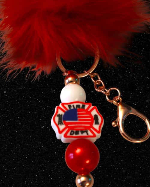 Fire Dept. Bag Charmie - Firefighter Keychain Charmie Accessory