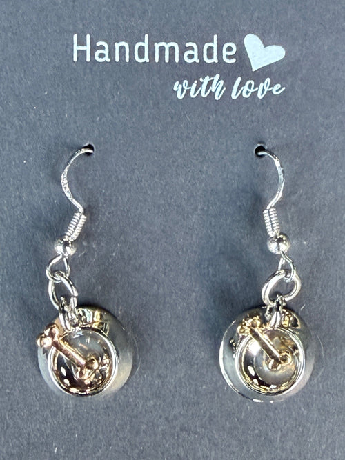 "Good Boy" Mixed Metal Dog Bowl Earrings
